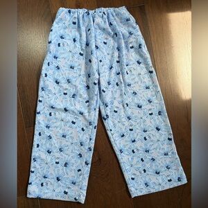 Kids Light Blue Floral Wide Leg Pants